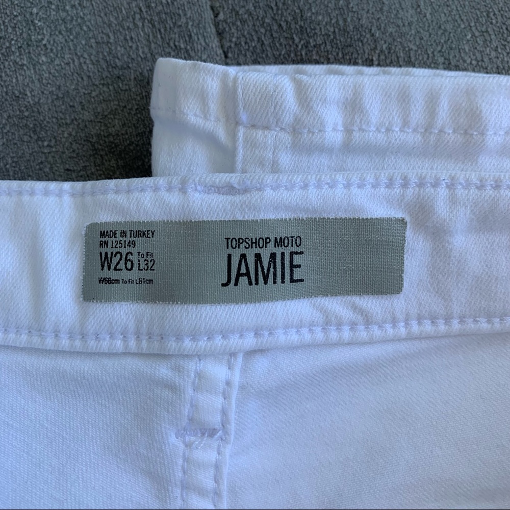 3 For $20 TOPSHOP MOTO White Distressed Jamie Jeans - Picture 5 of 8